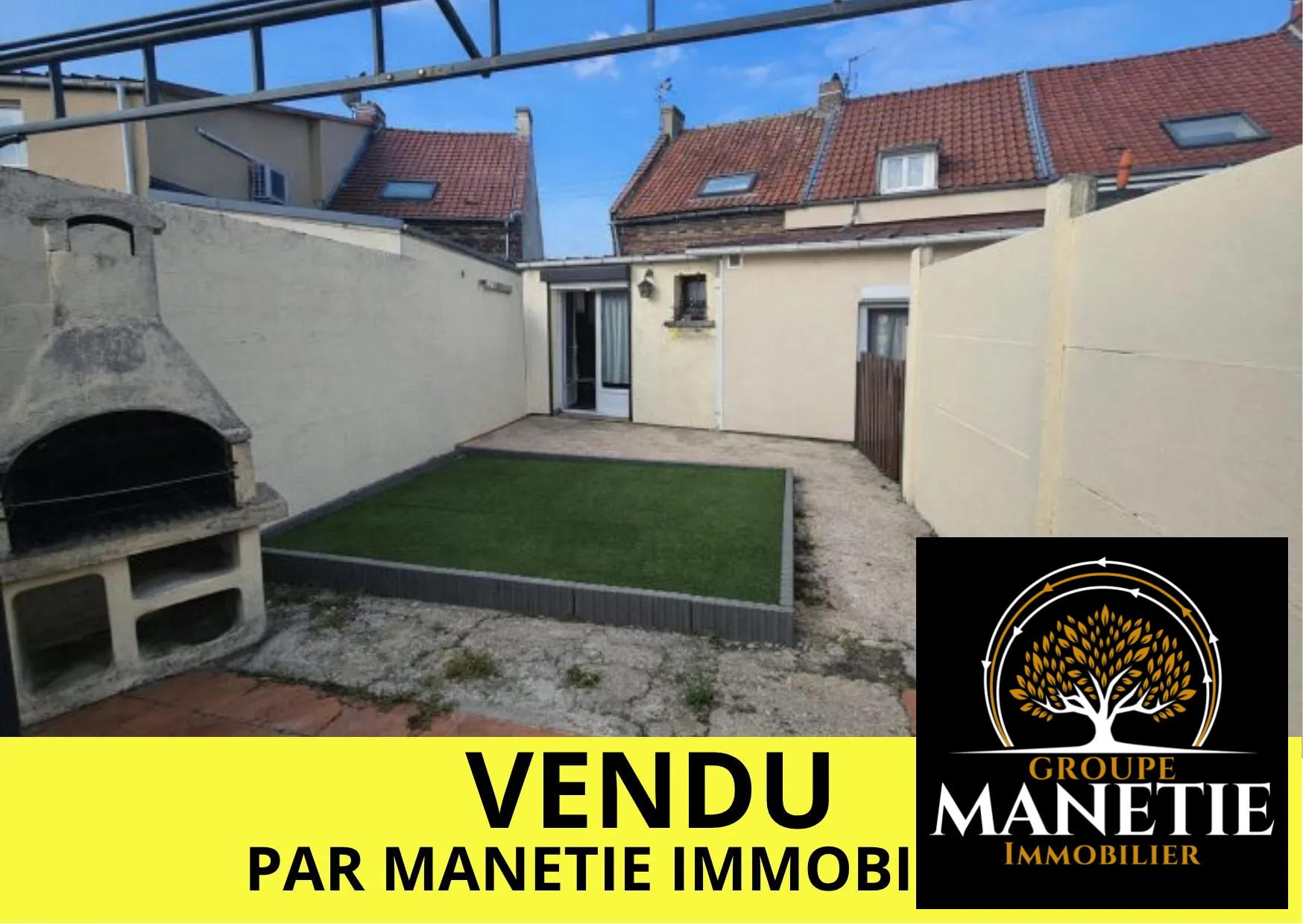 Maison semi-individuelle à Auby avec extérieur, 2 chambres, cave, proche commodités