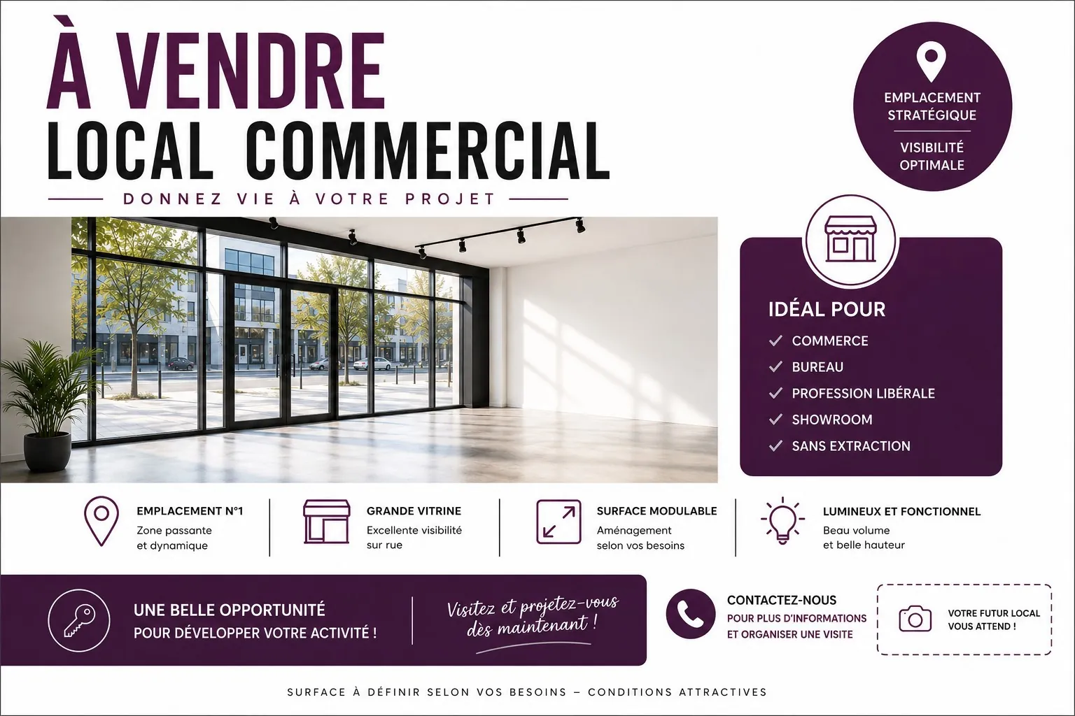 Local commercial à Pontarlier avec vitrine et cave en plein centre-ville
