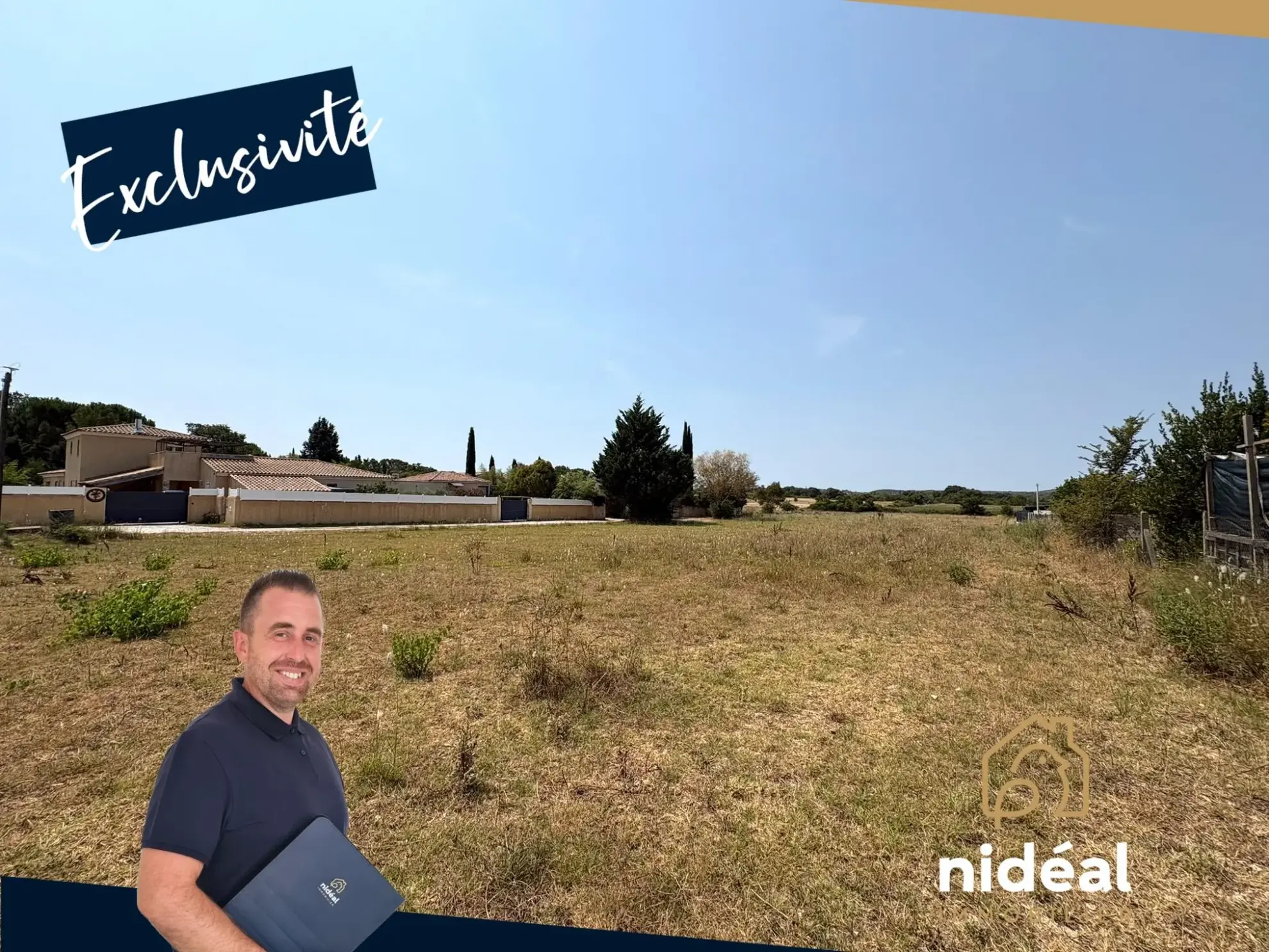 Terrain à bâtir de 871 m² à Saussines, viabilisé et orienté Sud