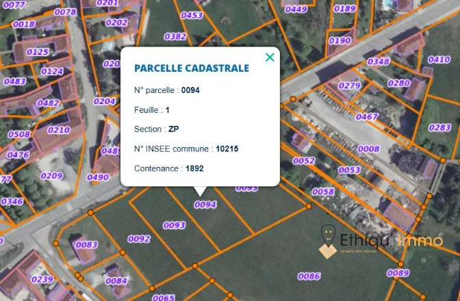 Terrain constructible à vendre à Magny-Fouchard – 1892 m² proche RN19