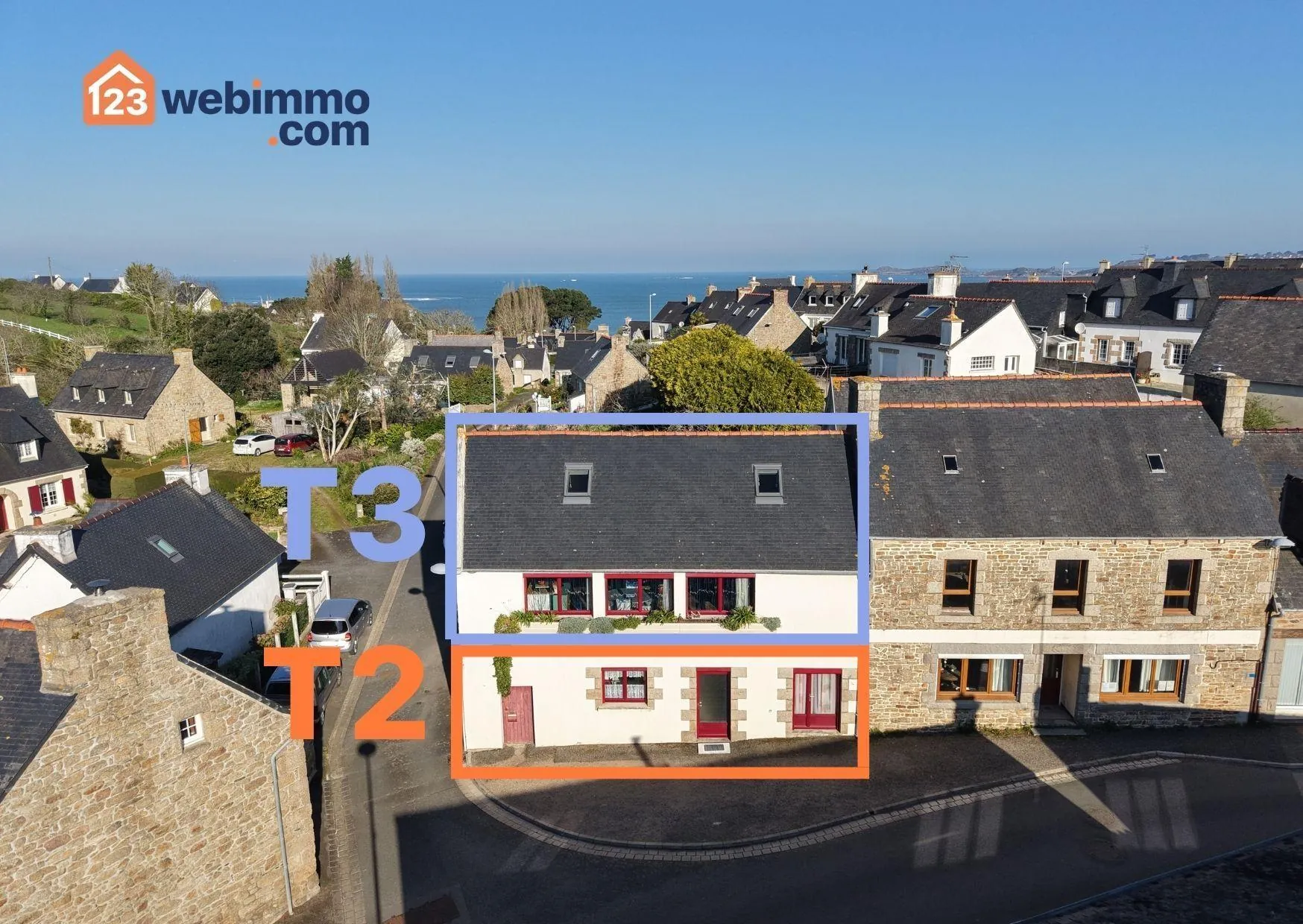 Maison de 112m² avec deux appartements à Locquémeau, proche plage et commodités