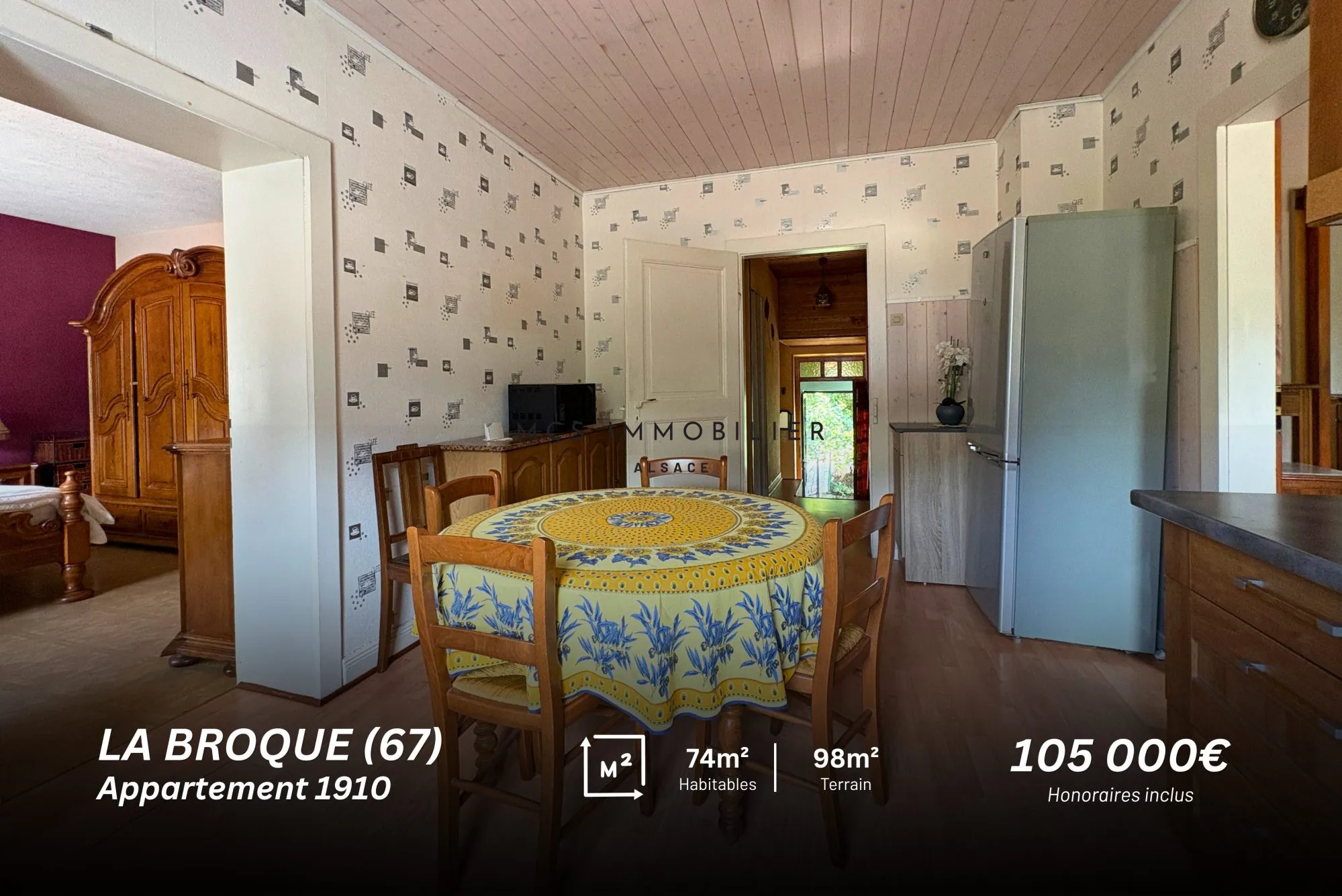 Appartement 3 pièces avec jardin, garage et cave à La Broque