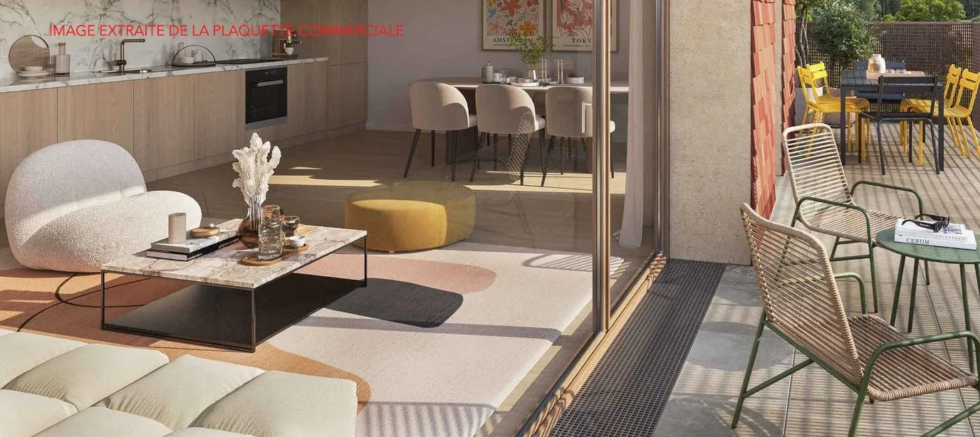 Appartement neuf T4 à Strasbourg, livraison 2028 - 76,40 m² avec balcon