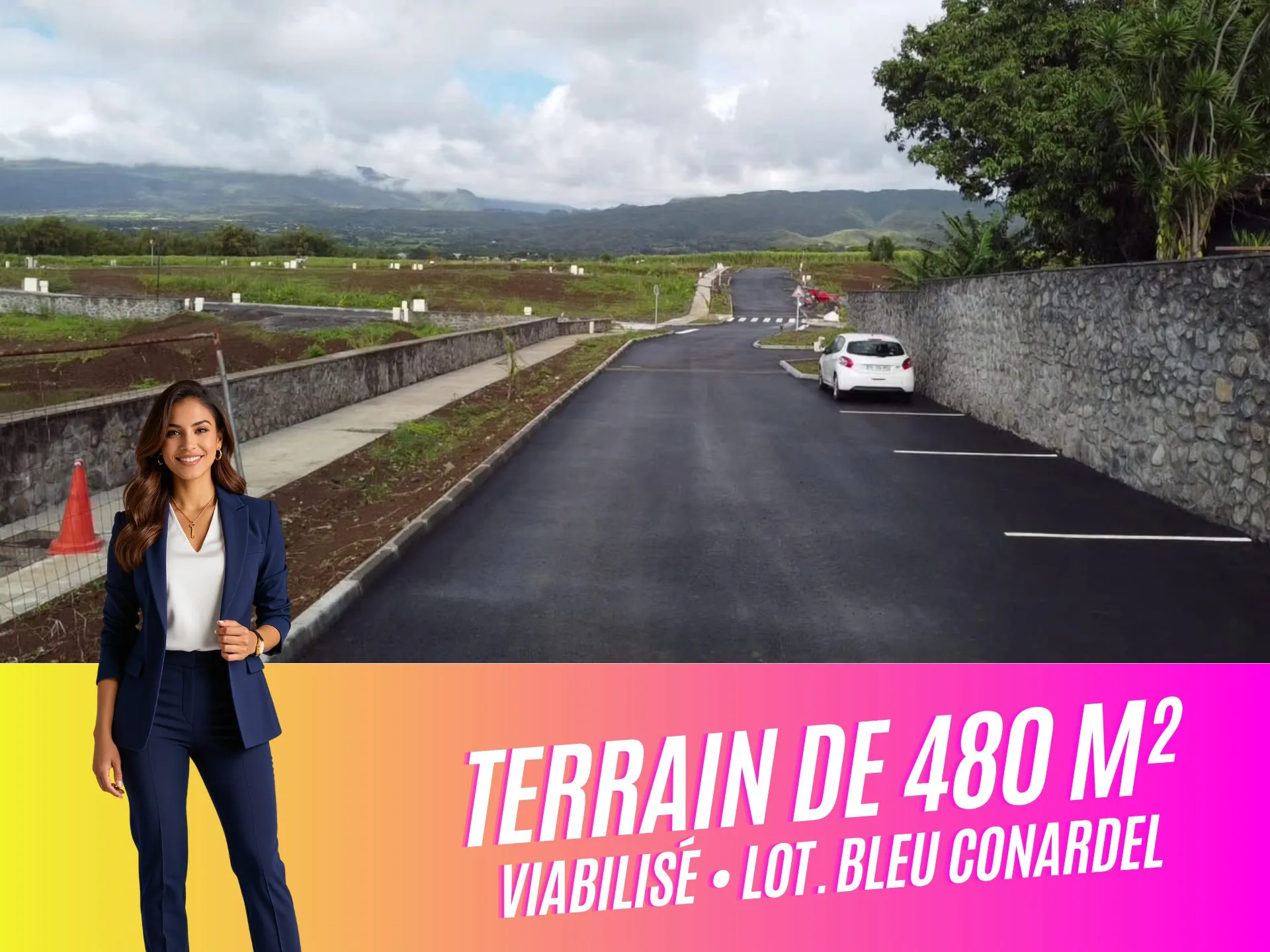 Terrain viabilisé de 480 m² à vendre à Saint-Benoît | Lotissement Bleu Conardel
