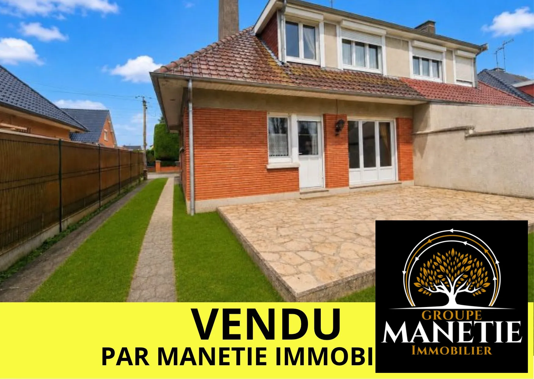 Maison semi-individuelle à Cuincy avec 4 chambres, garage et accès au bois
