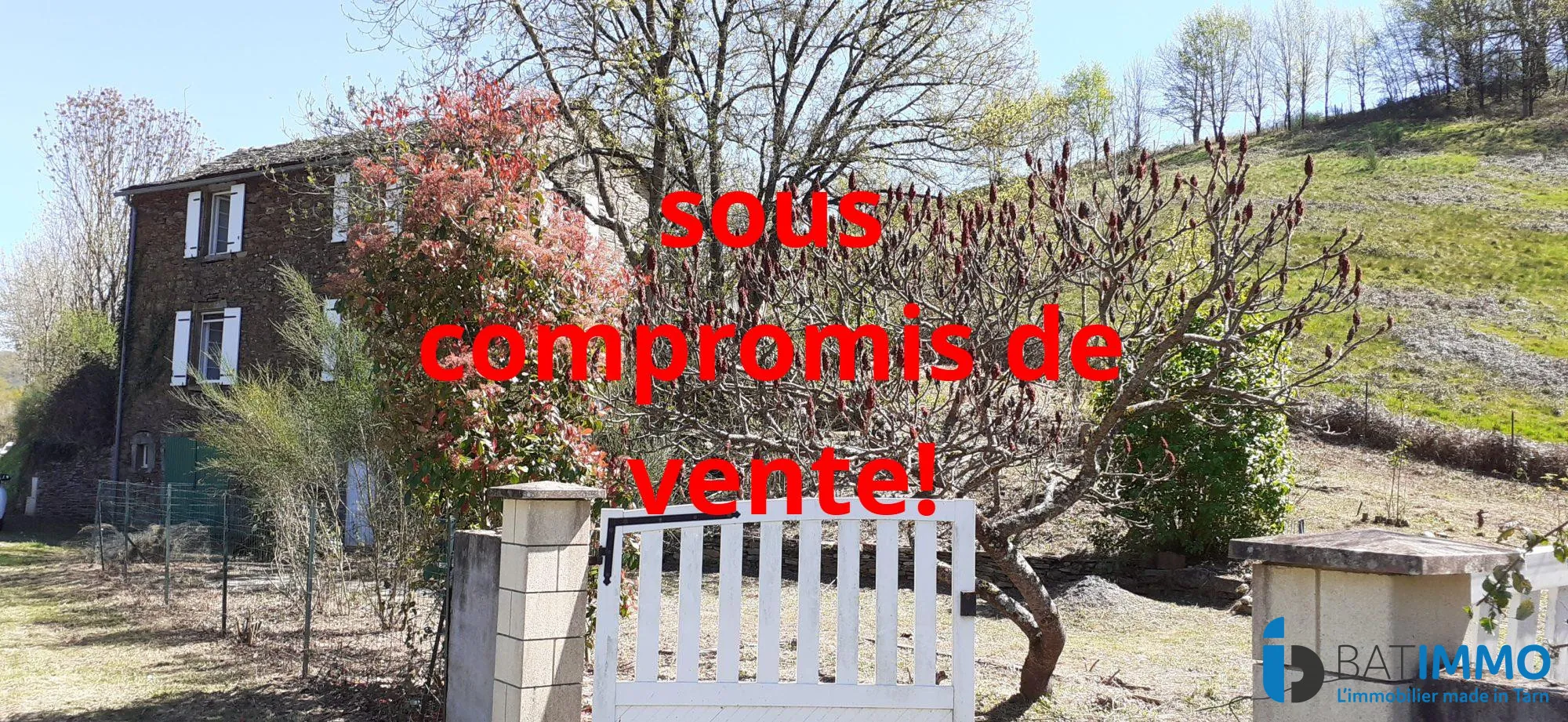 Charmante maison en pierre rénovée avec terrain à Coupiac proche toutes commodités
