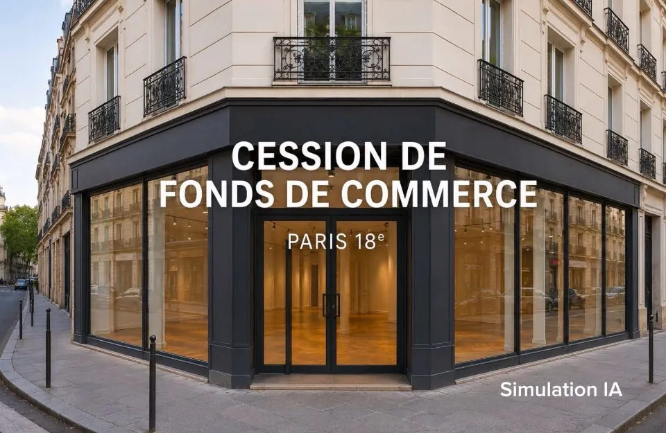 Fonds de commerce en angle de rue à Paris 75018, visibilité optimale