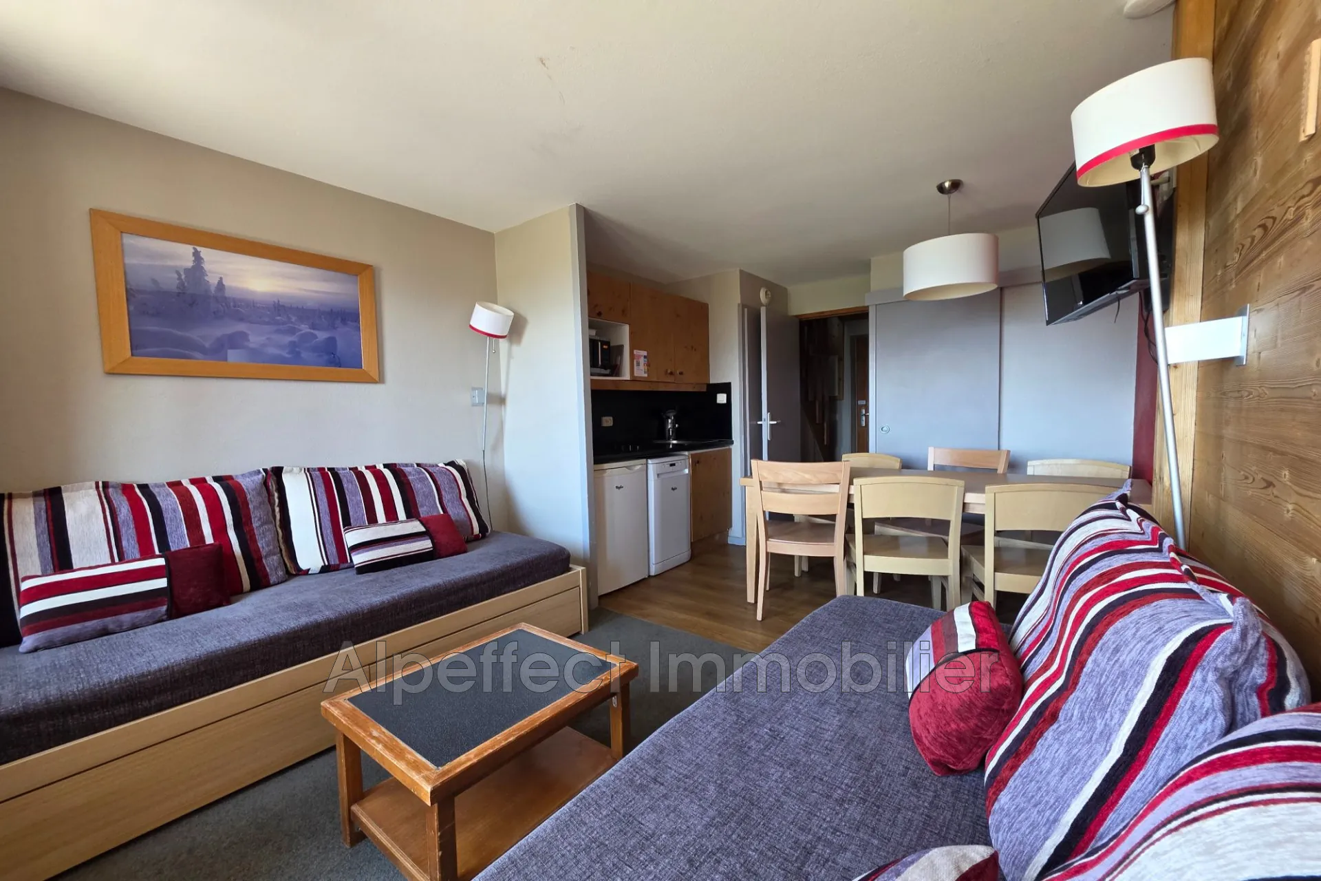 A vendre duplex 3 pièces en centre station à Huez avec vue montagne et exposition sud-ouest