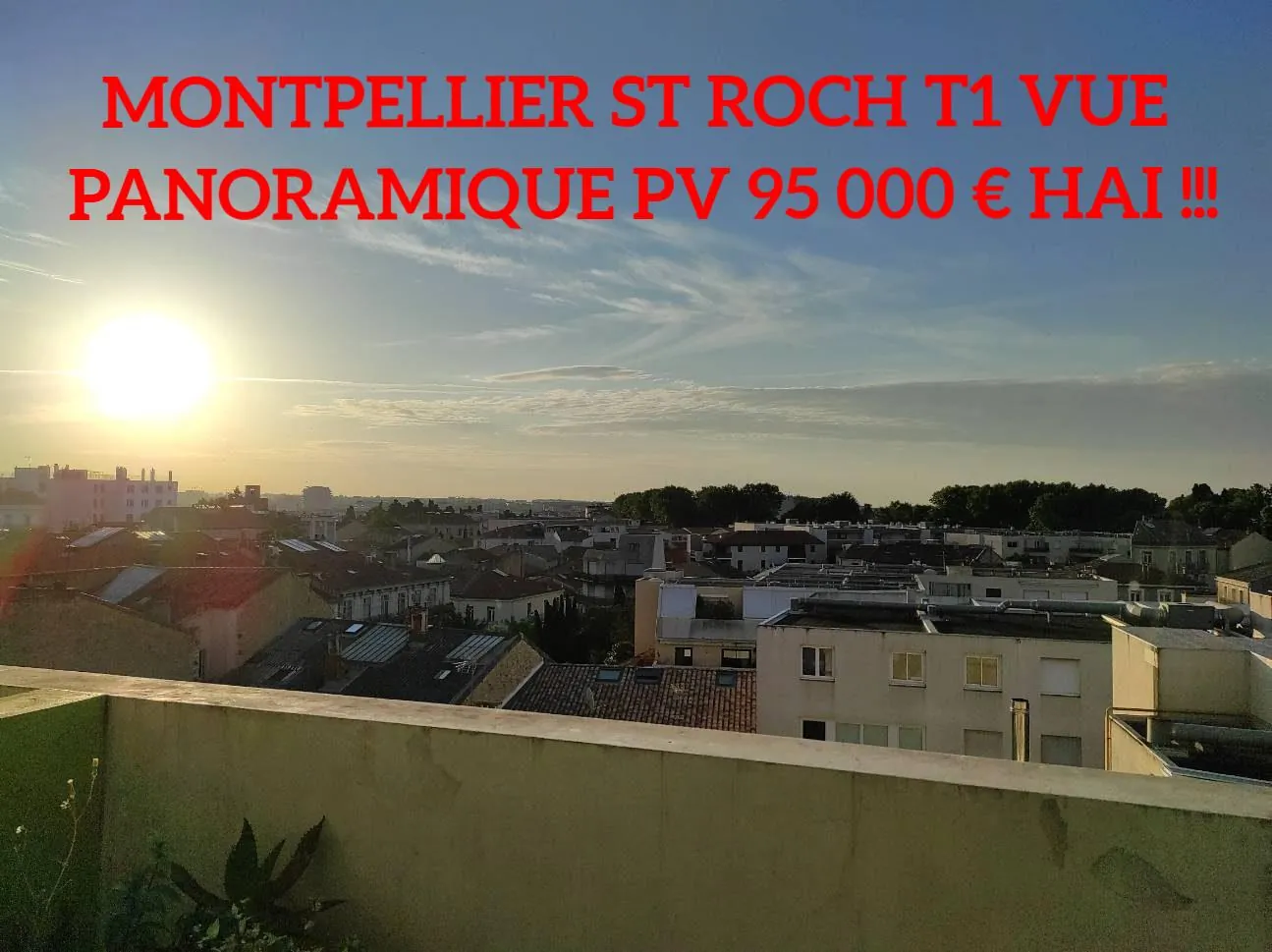 Studio à vendre Montpellier Saint-Roch avec terrasse et vue dominante