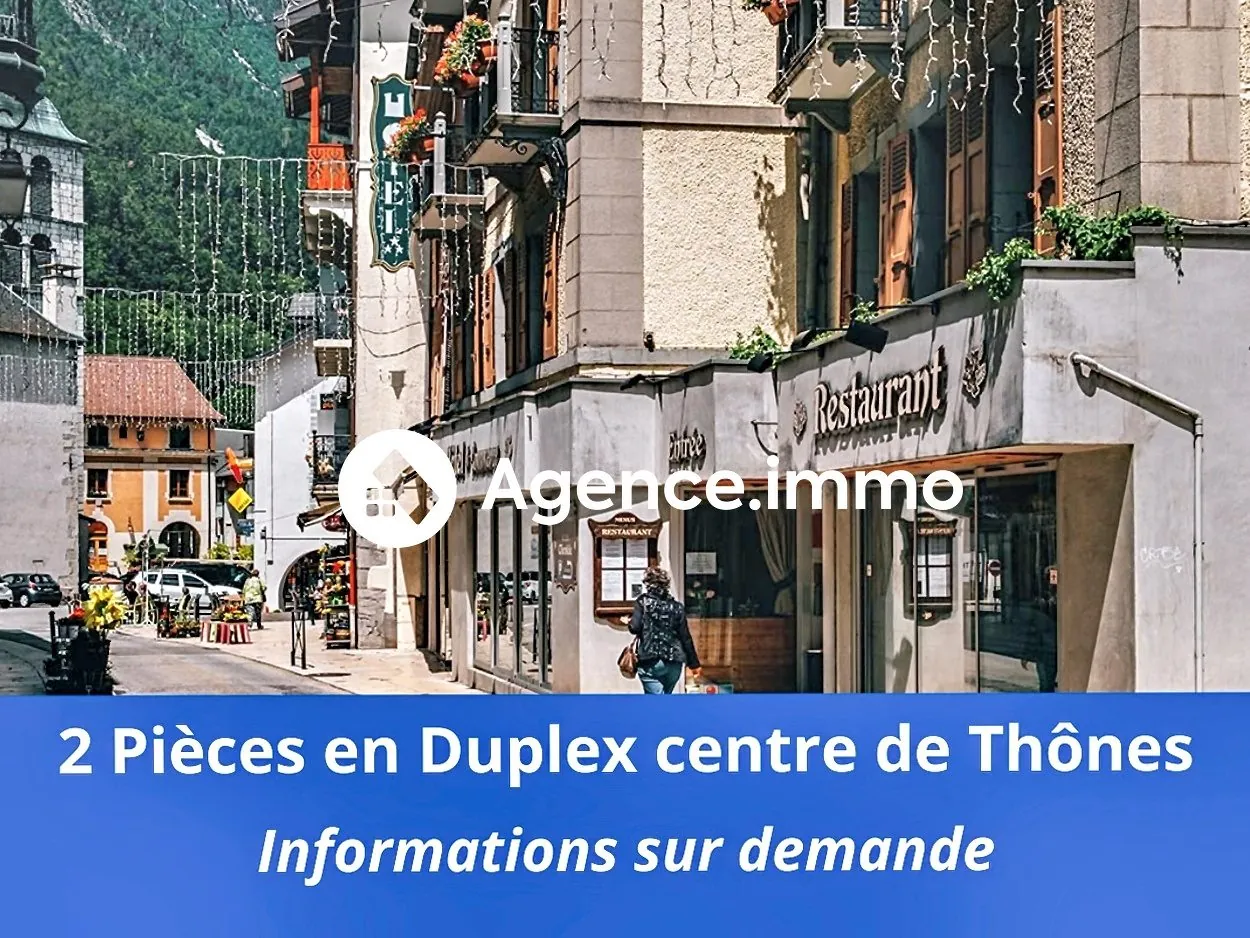 Charmant appartement duplex T2 à Thônes, centre historique, dernier étage, lumineux et idéal pour investissement ou premier achat