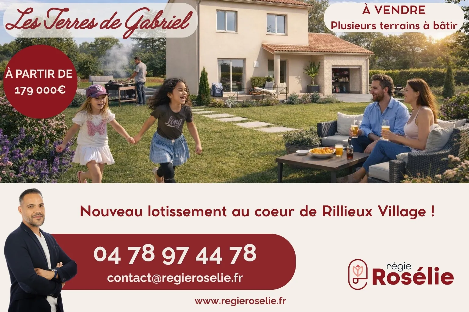 Terrain constructible de 258 m² à Rillieux-la-Pape au cœur du village
