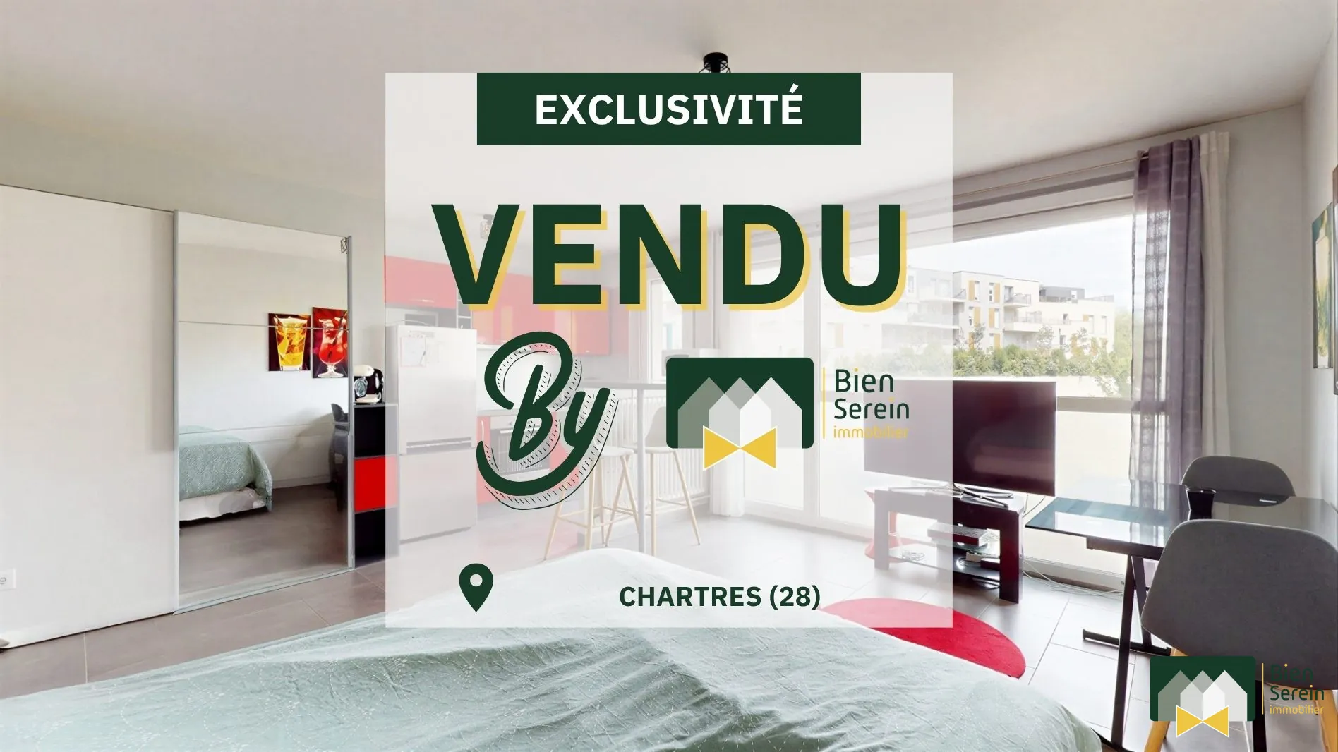 Studio meublé de 31 m² à Chartres, proche commodités