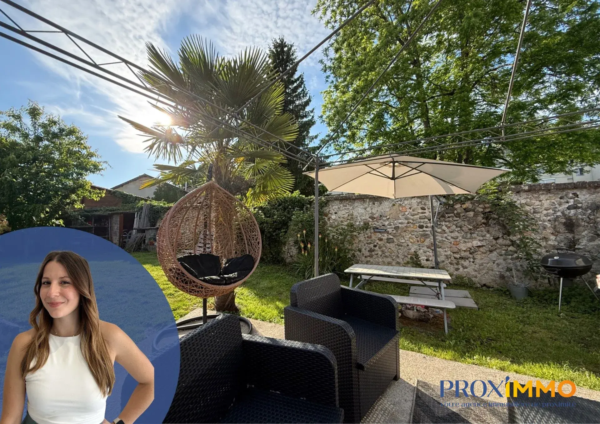 Maison de village à Rives de 73 m² avec jardin et terrasse ensoleillée