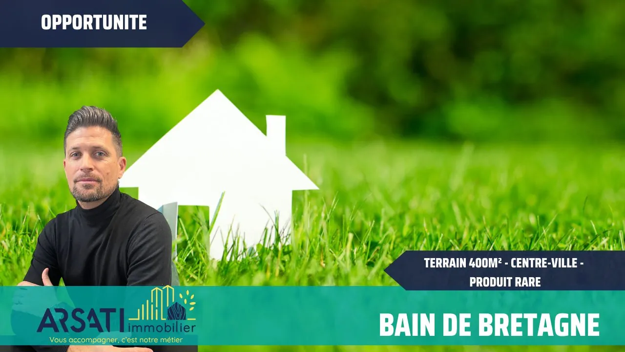 Terrain à vendre au centre de Bain de Bretagne avec exposition sud