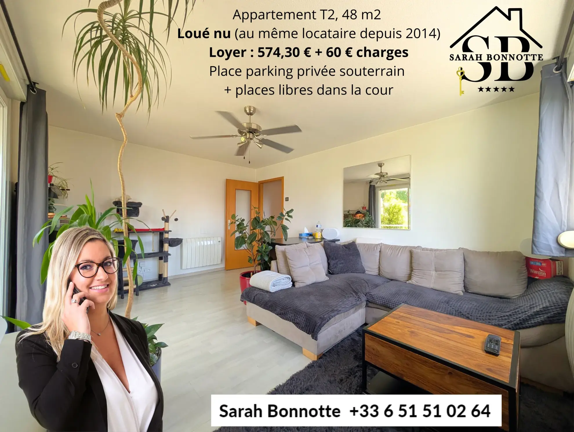 Investissement Immobilier à Sierentz : T2 Loué de 48 m² avec Parking et Terrasse