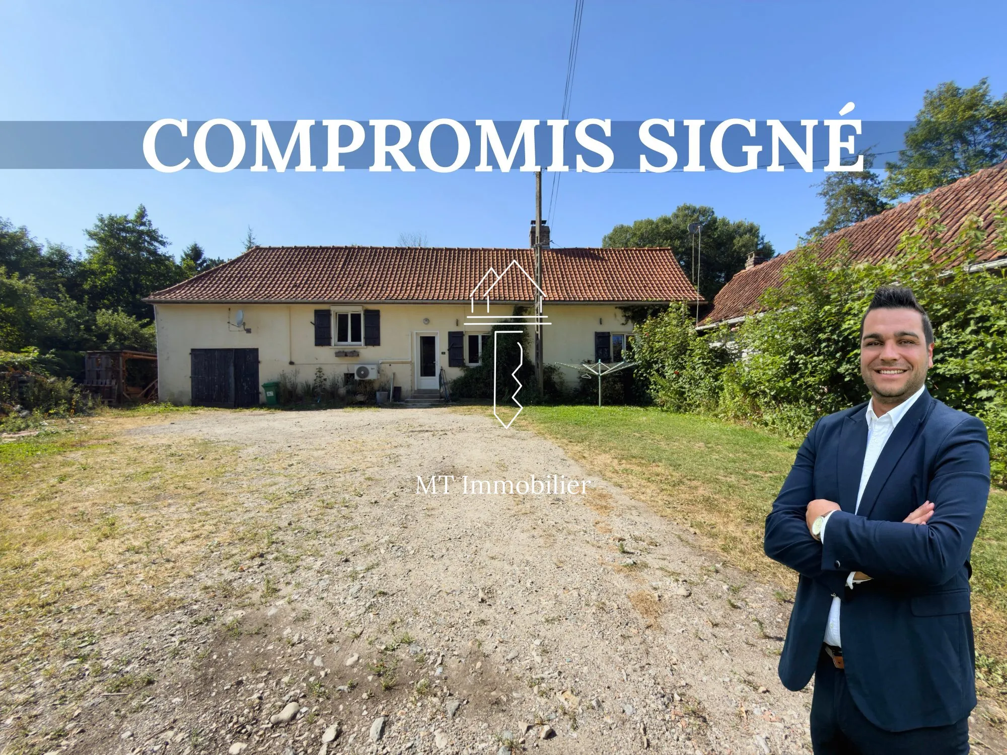 Longère à rénover à Offin – Maison avec garage et cave sur terrain de 1200 m²