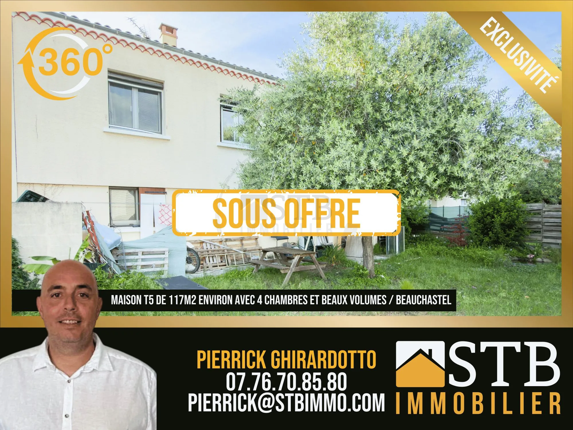 Maison familiale 4 chambres avec garage à Beauchastel, rénovations nécessaires