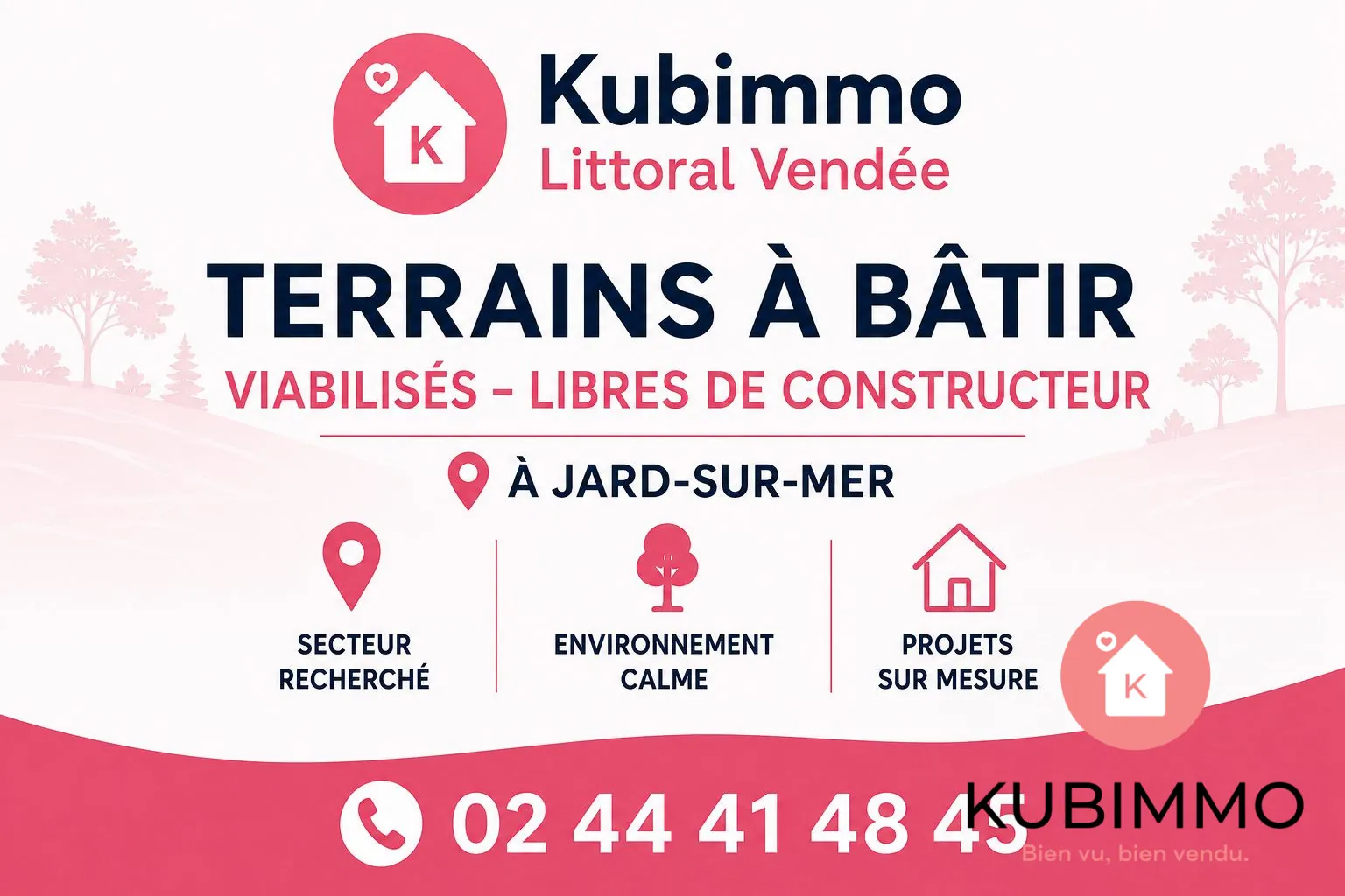 Terrain constructible de 389 m² à Jard-sur-Mer, proche forêt et plage