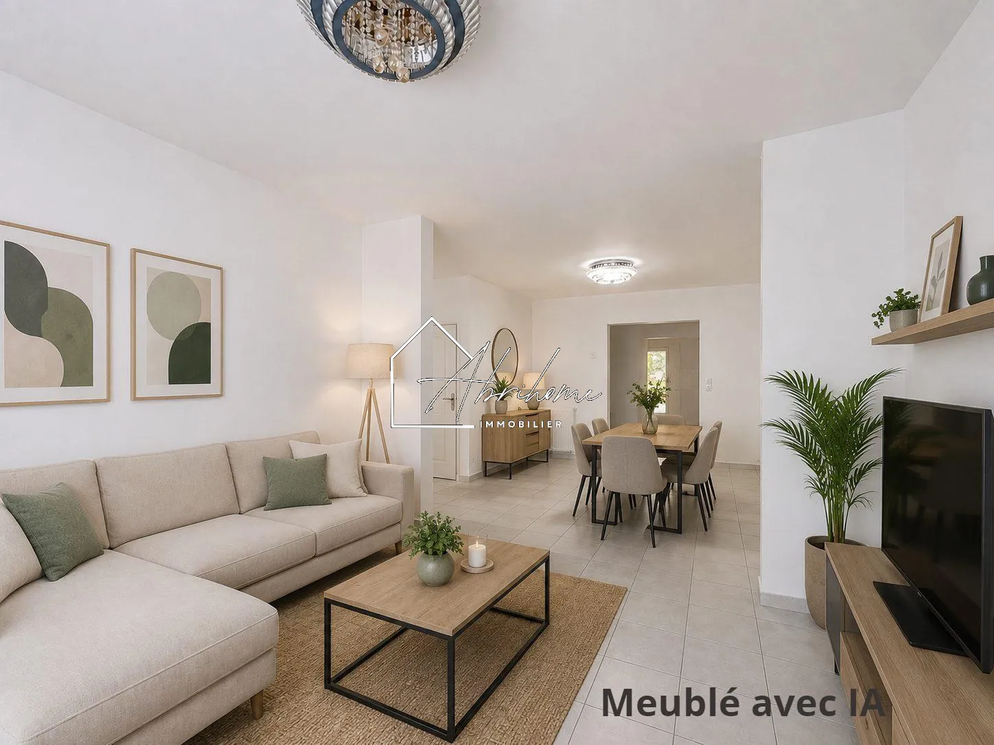 Photo non contractuelle - meublée avec l'IA Maison familiale à vendre à Tourcoing avec grand jardin et potentiel de rénovation 