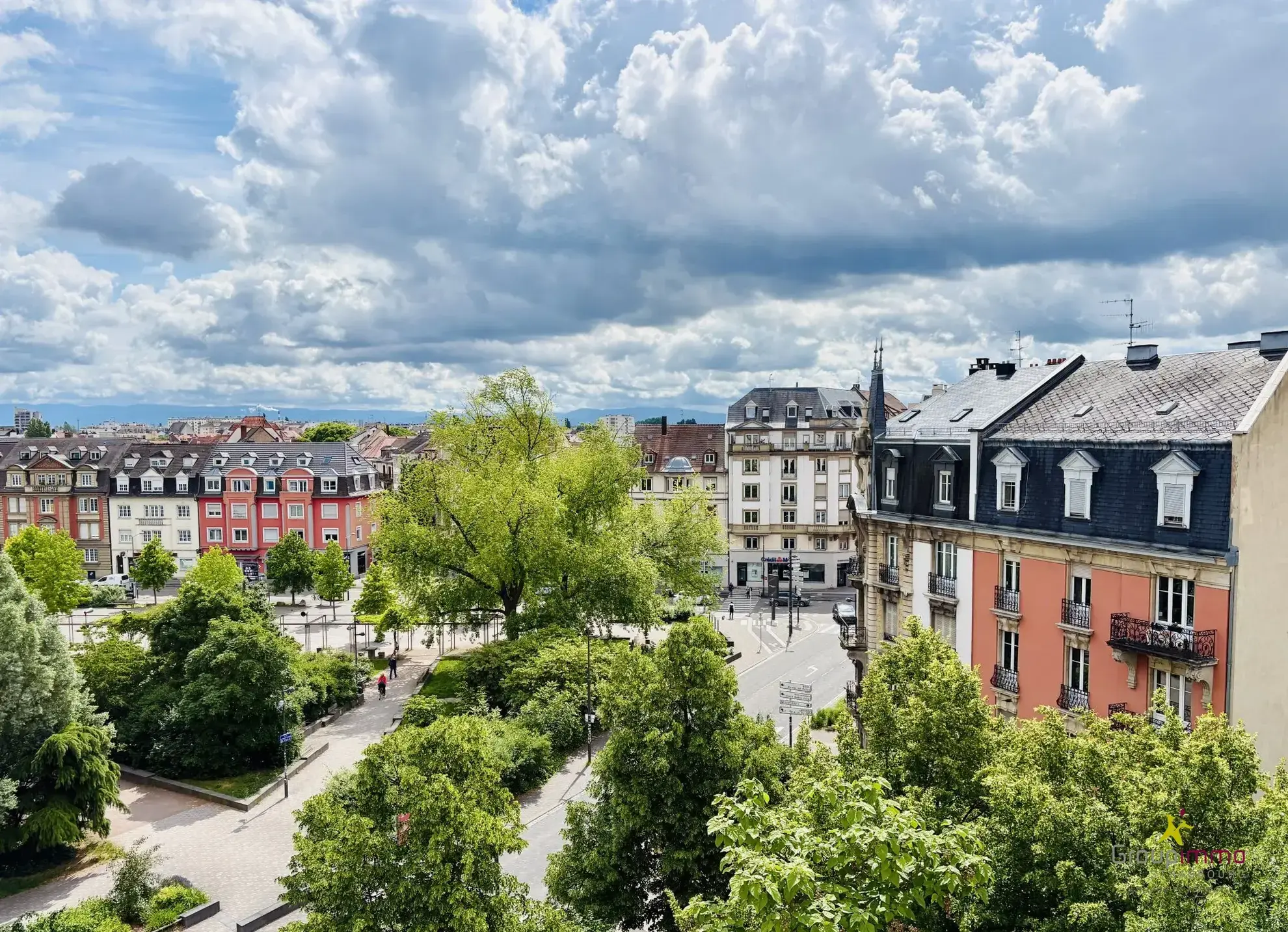 Appartement 2 pièces loué à Strasbourg-Neudorf, vue place du marché
