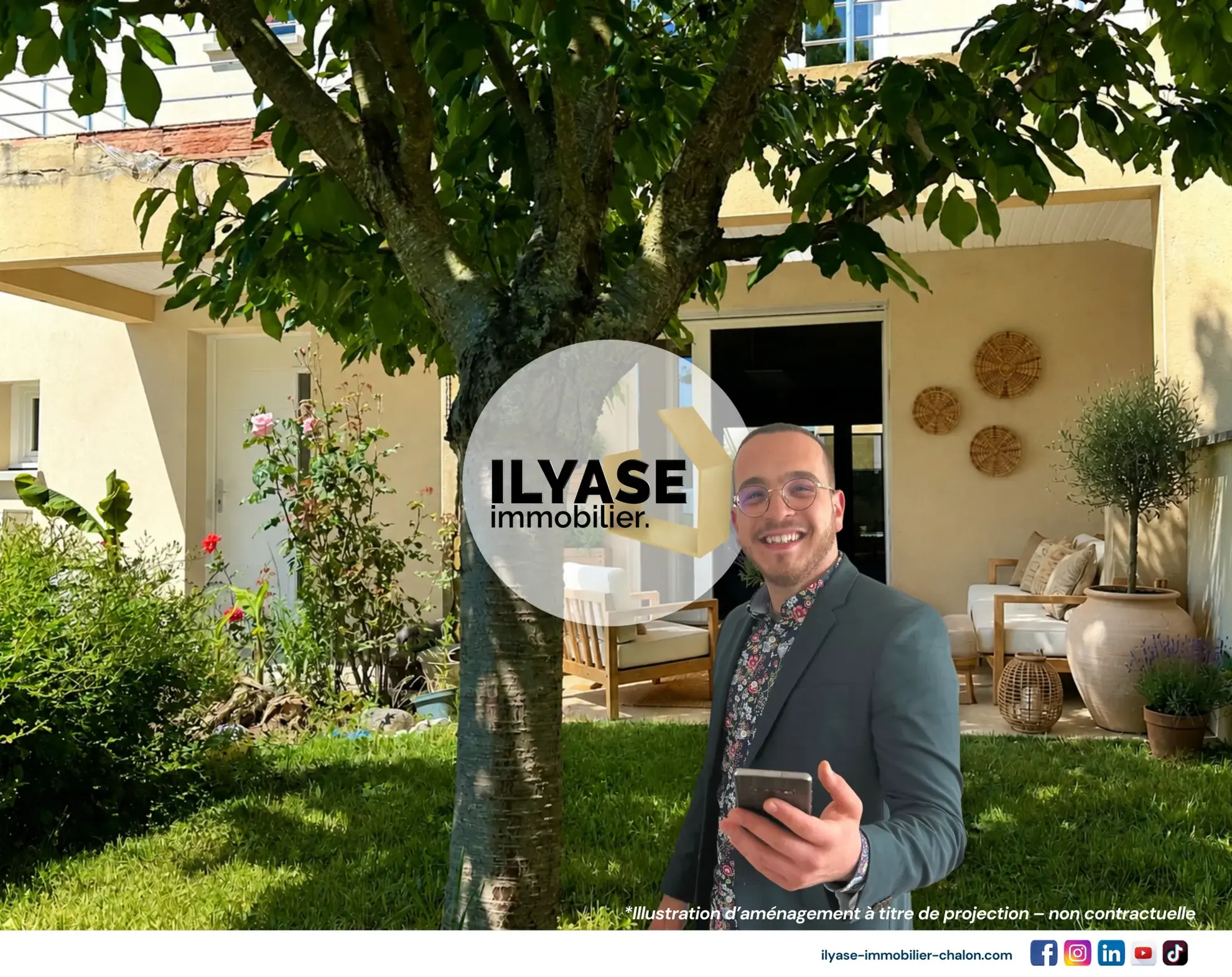 Maison moderne de 100 m² avec 4 chambres, garages et terrasses à Champforgeuil