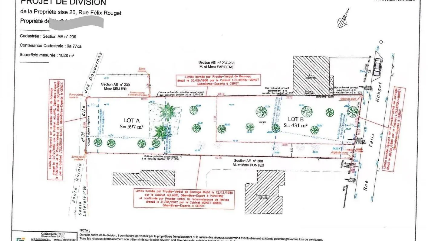 Terrain à vendre à Vauréal - 597 m² secteur recherché