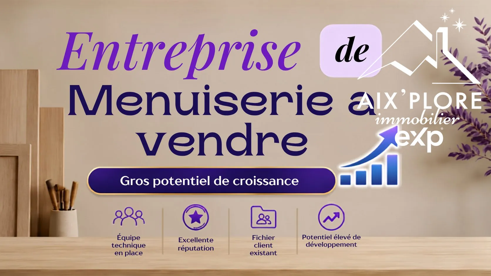 A vendre entreprise de menuiserie à Chambéry, 20 ans d’expérience, fort potentiel de croissance