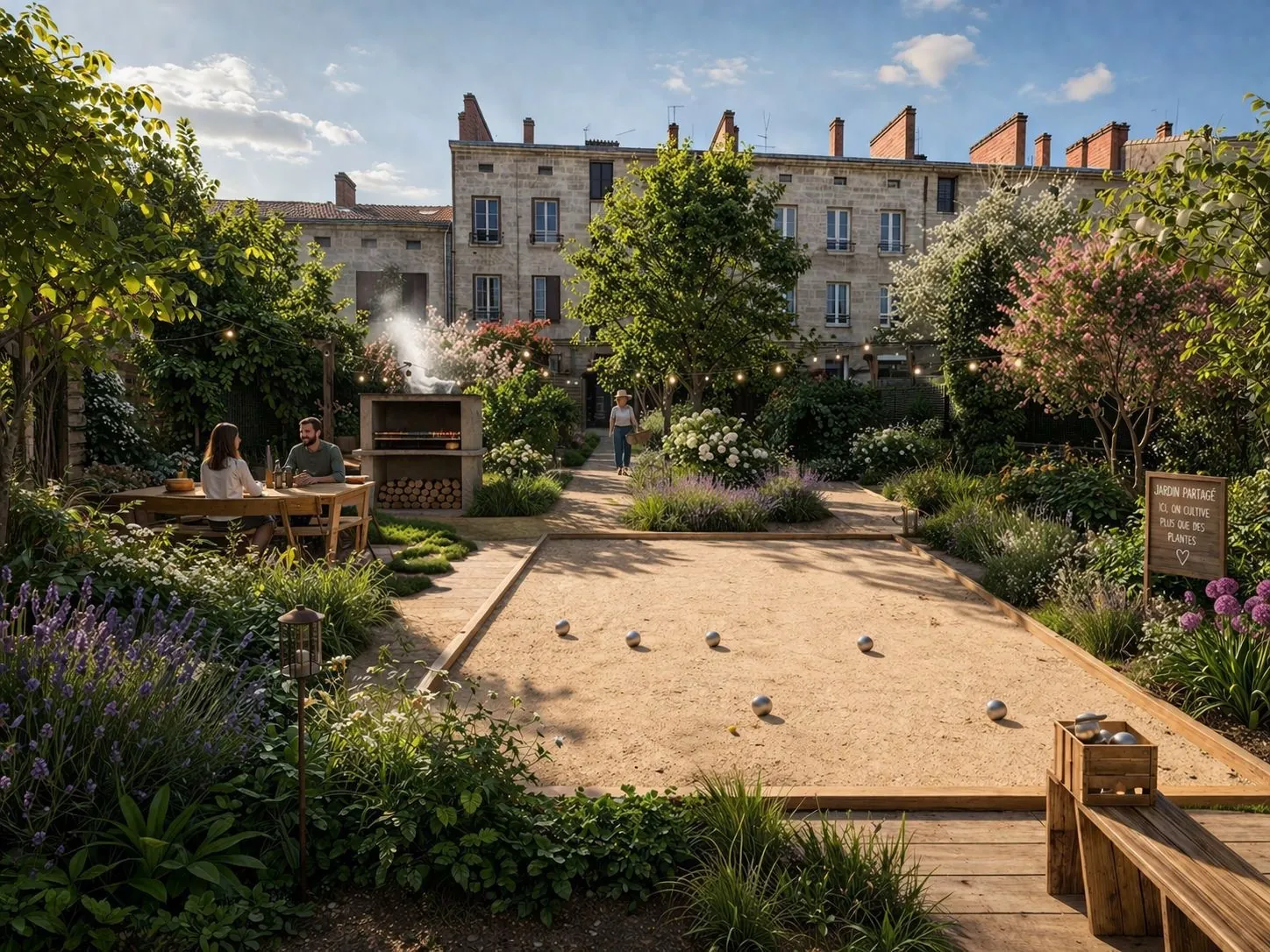 Bel appartement de 3 pièces avec balcon, jardin partagé et charme ancien à Bordeaux
