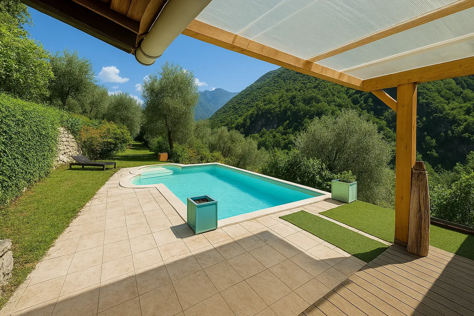 Maison mitoyenne avec piscine et grand terrain à Breil sur Roya