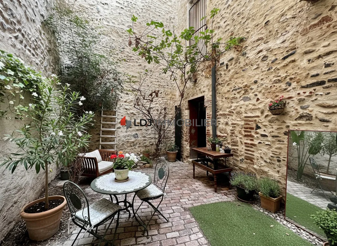 Patio de l'espace bien être Immeuble à vendre à Rivesaltes, idéal investisseur avec studio et T3
