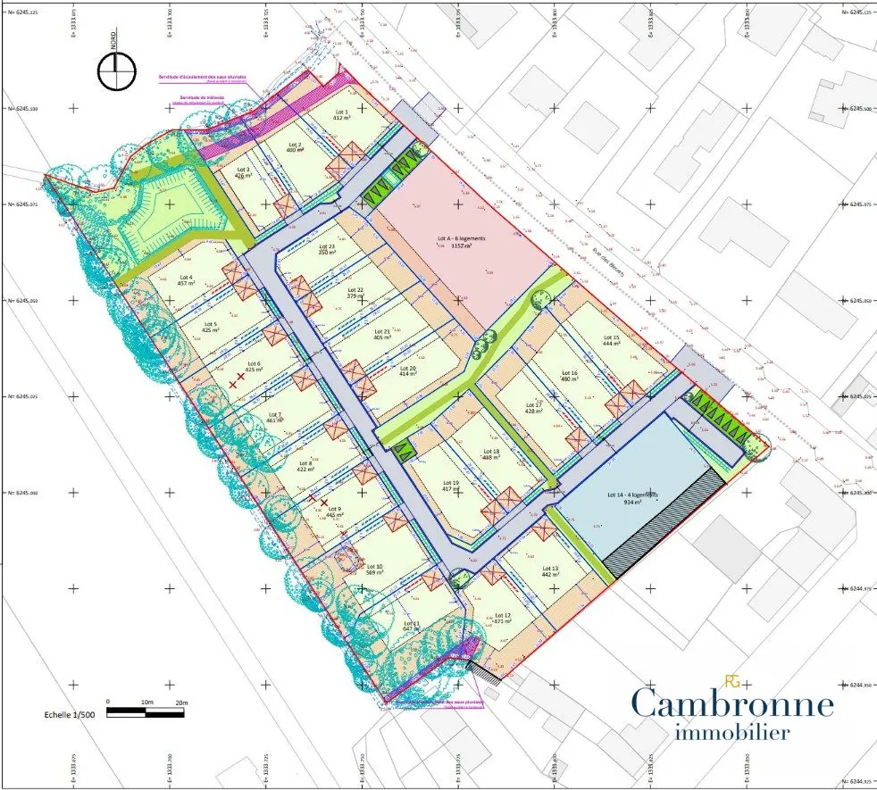 Terrain constructible à Cordemais (44) dans le lotissement Les Bleuets 