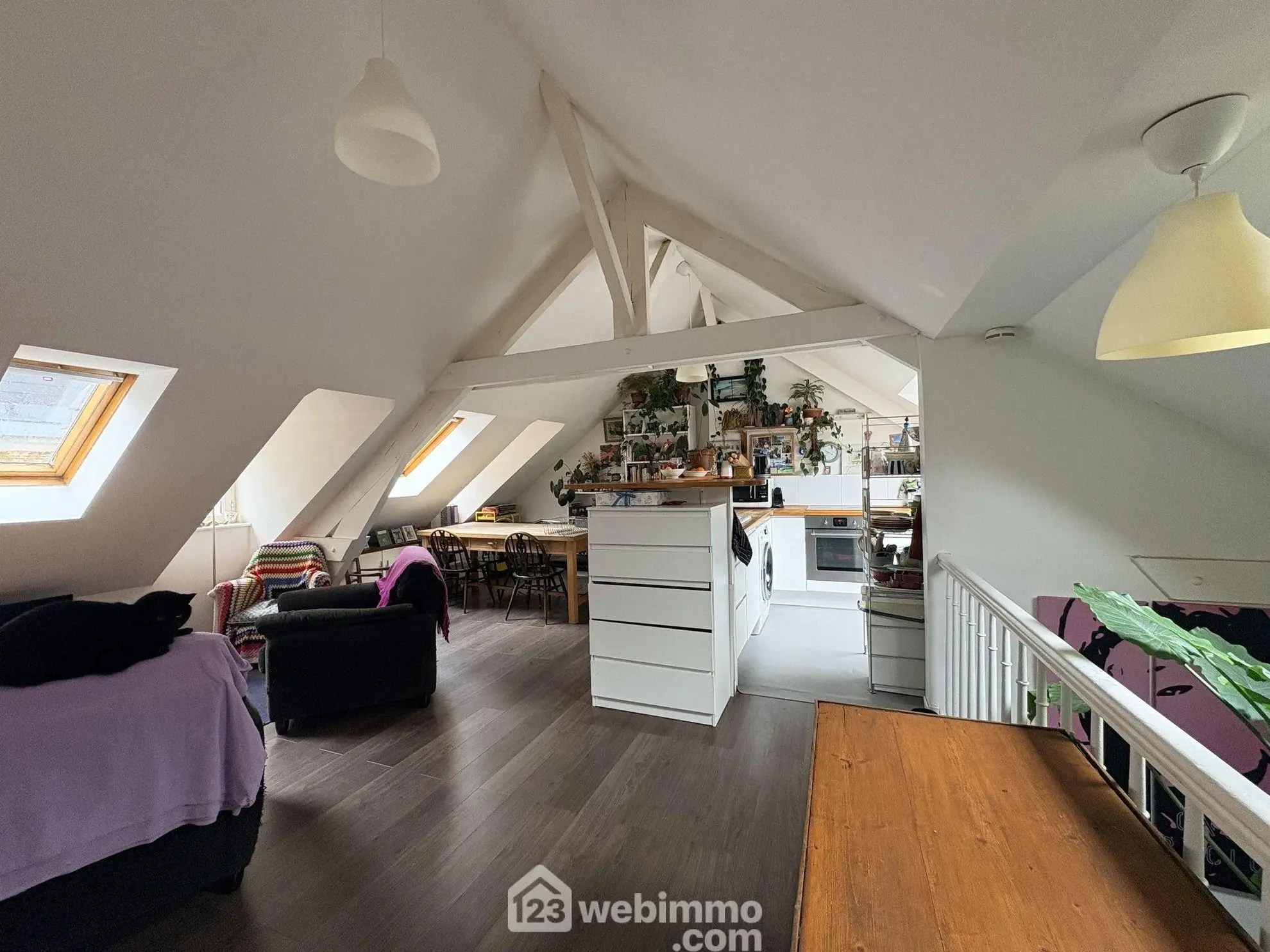 Appartement traversant en duplex de 80m² à Rouen, centre historique 