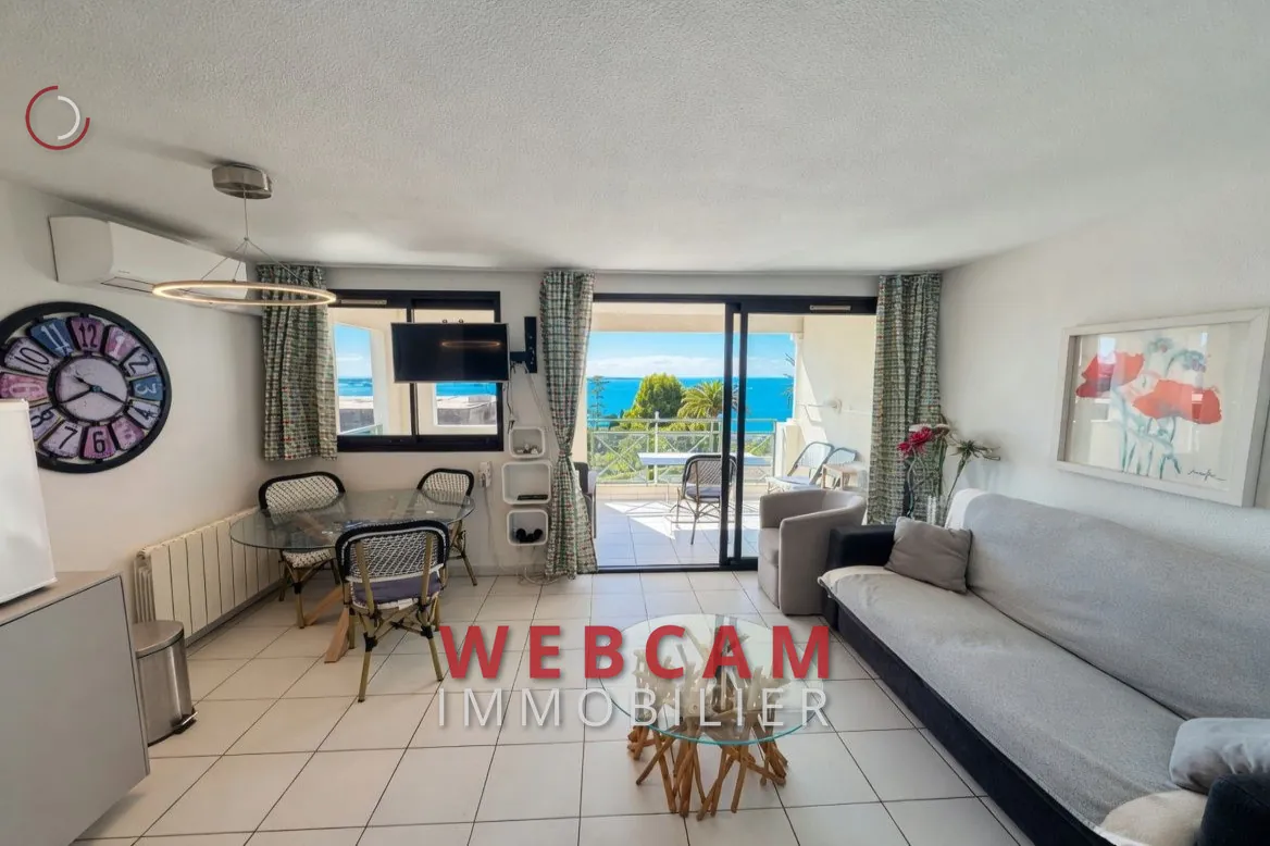 Appartement 2/3 pièces avec vue mer à Cannes, résidence de charme avec piscine et parking 