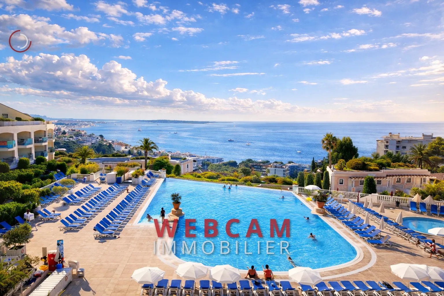 Appartement 2/3 pièces avec vue mer à Cannes, résidence de charme avec piscine et parking 