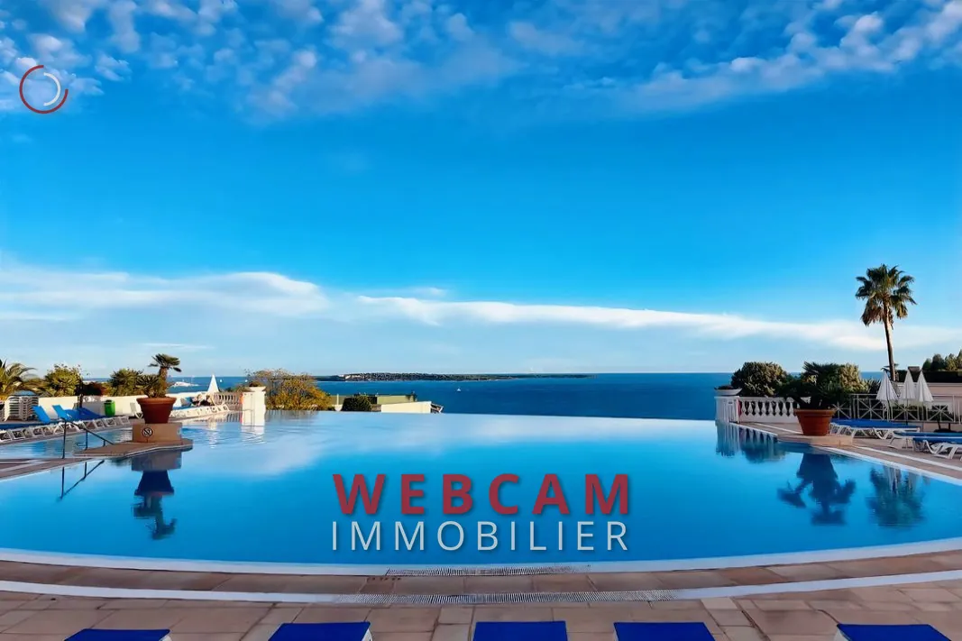 Appartement 2/3 pièces avec vue mer à Cannes, résidence de charme avec piscine et parking 