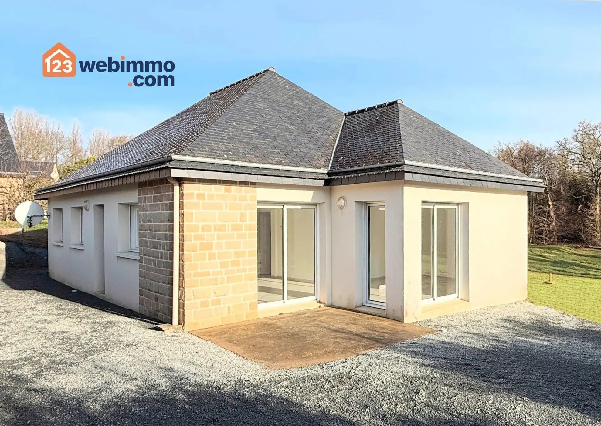 Maison de plain-pied 84m2 à Plouaret, quartier résidentiel avec terrain constructible