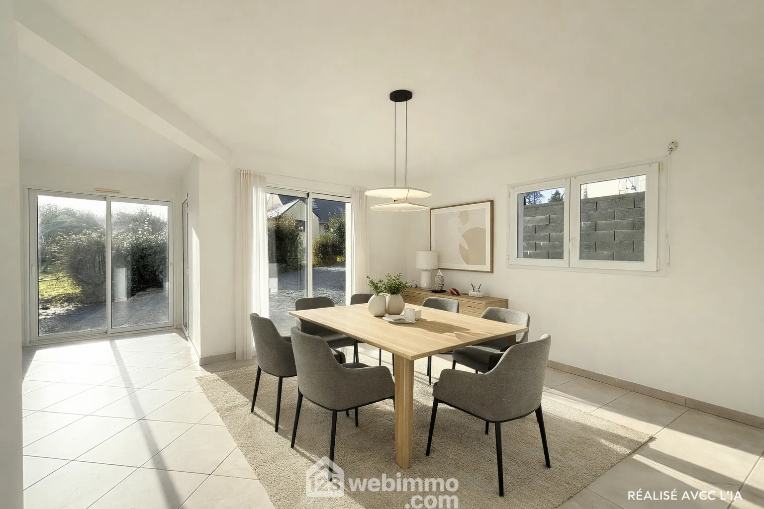 Maison de plain-pied 84m2 à Plouaret, quartier résidentiel avec terrain constructible 