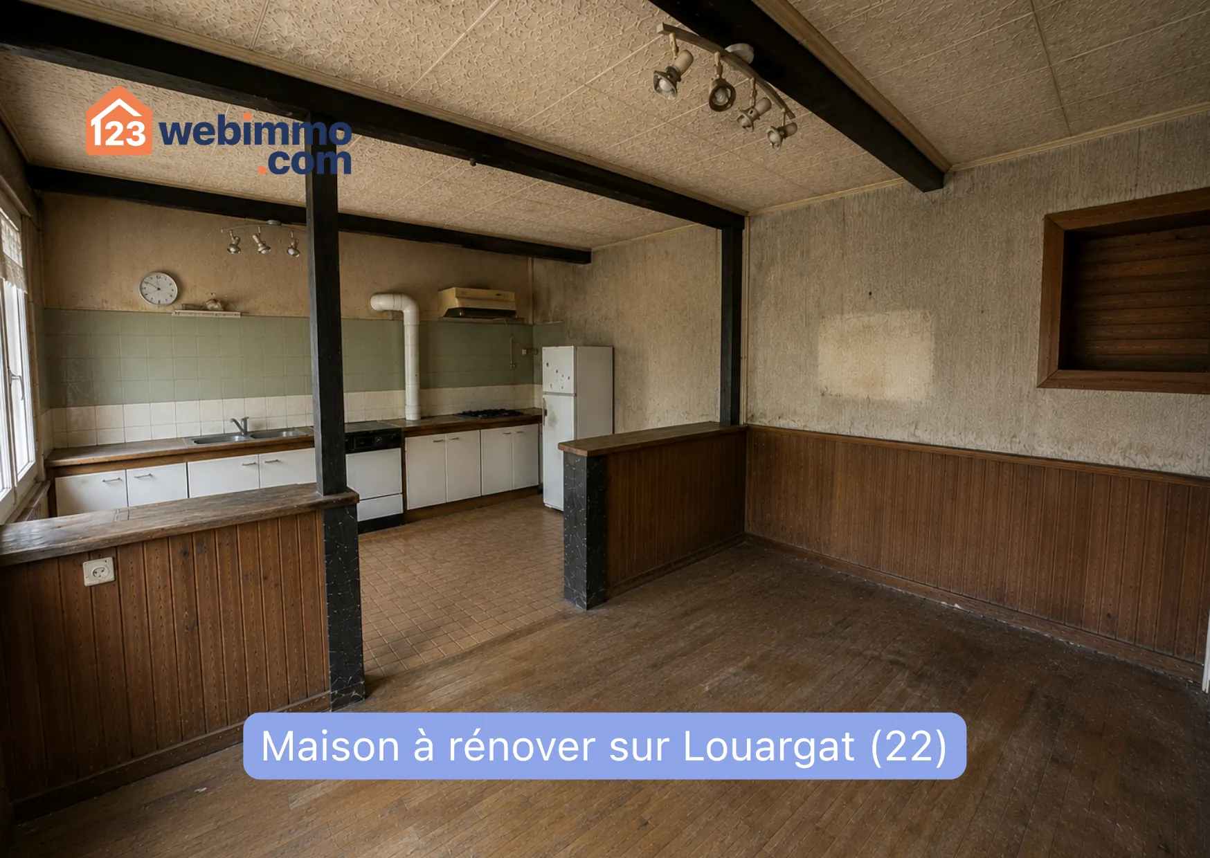 Maison à rénover de 88 m² à Louargat avec grand jardin et parcelle boisée