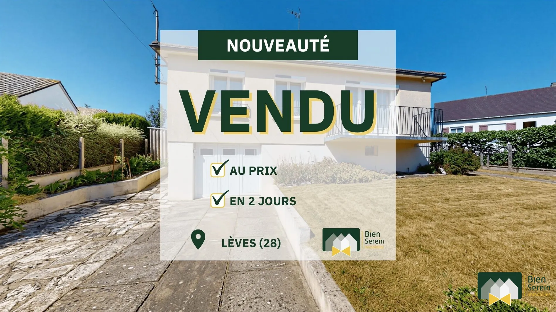 Maison 3 pièces avec jardin, sous-sol total et potentiel à Lèves