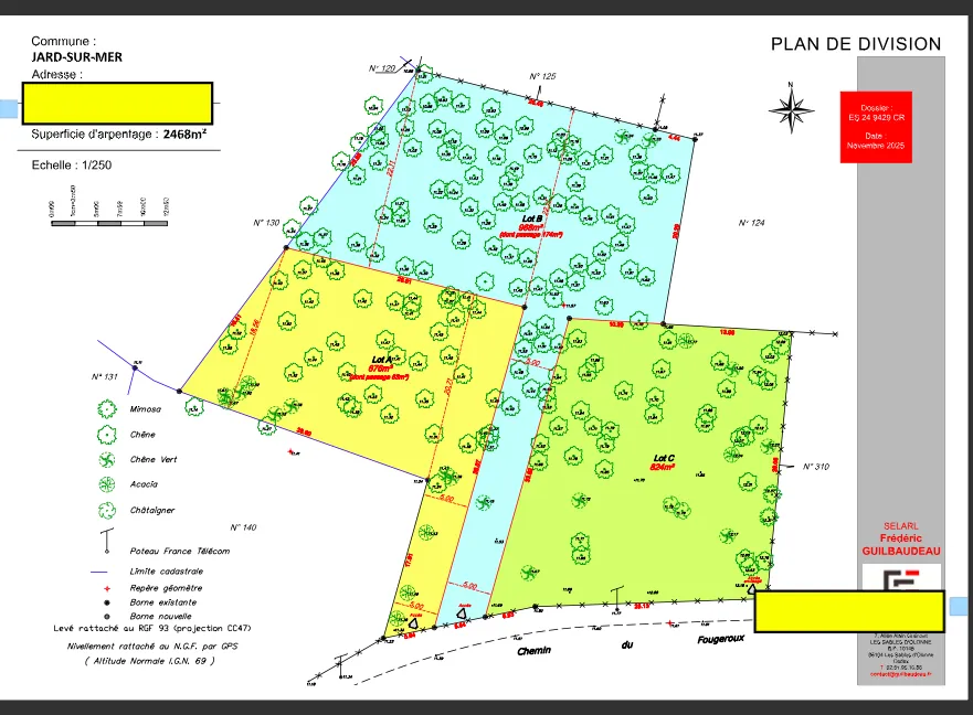 Terrain à bâtir de 676m² à Jard-sur-Mer, emplacement rare en pinède