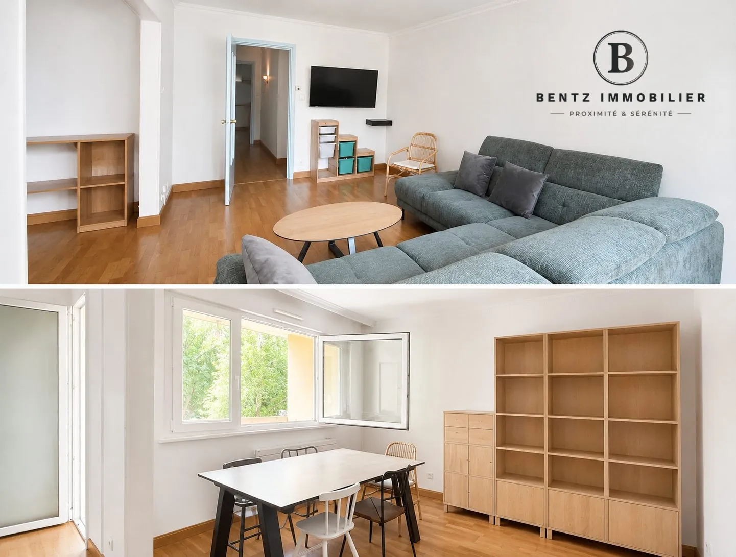 Séjour et salle à manger 29m² Appartement 3/4 pièces de 81m² avec balcon, cave et parking à Bischheim 