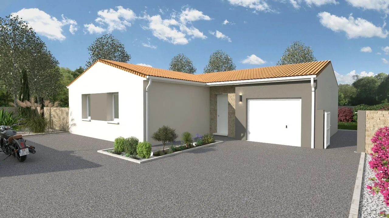 Maison neuve à Poitiers de 76 m² avec 2 chambres et garage, conforme RE2020