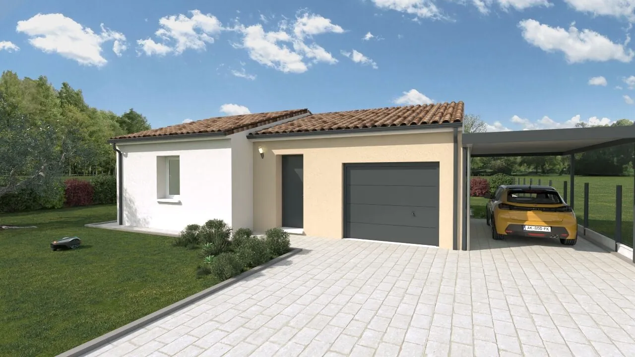 Maison neuve à Vouillé de 62 m² avec 2 chambres et garage, personnalisable