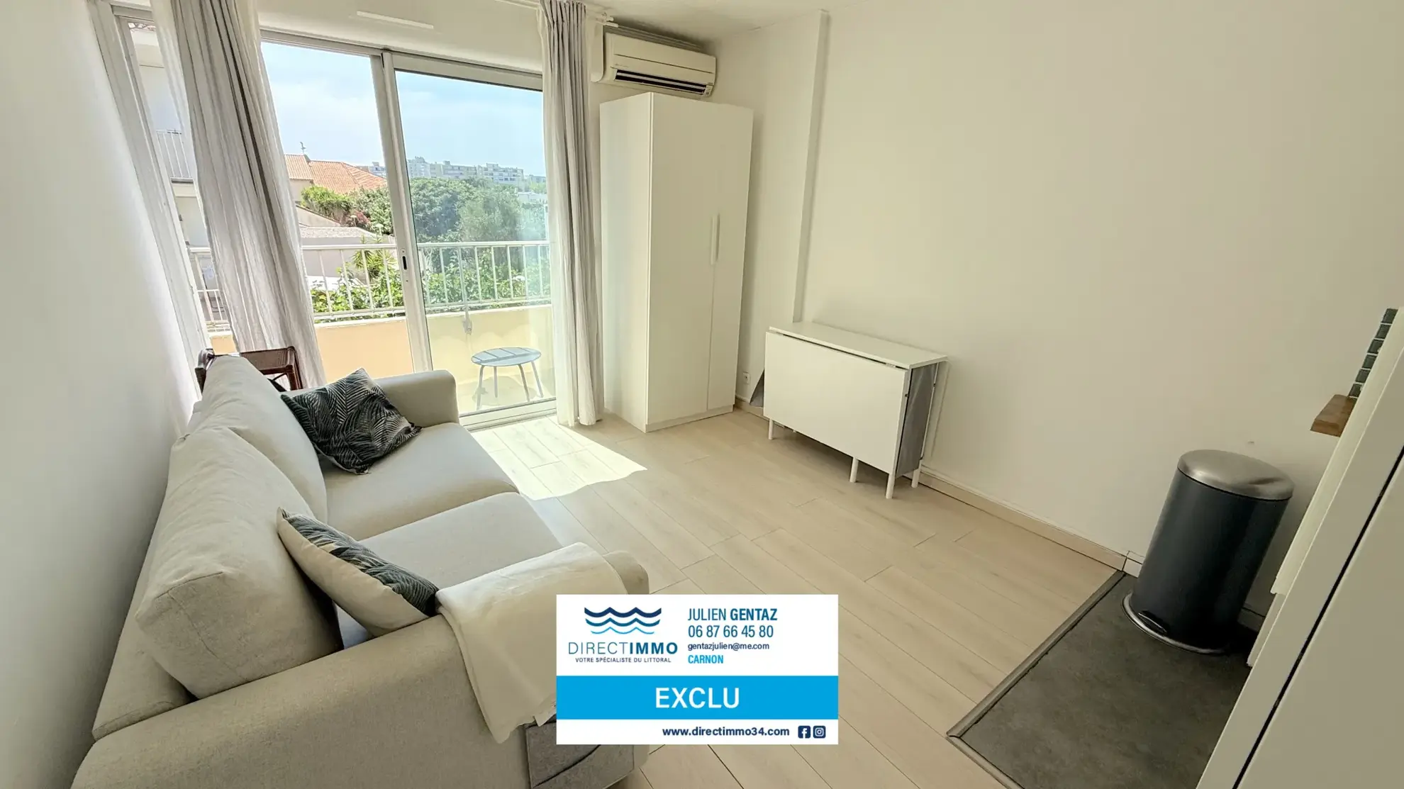 Studio rénové à Carnon-Plage en deuxième ligne mer avec balcon