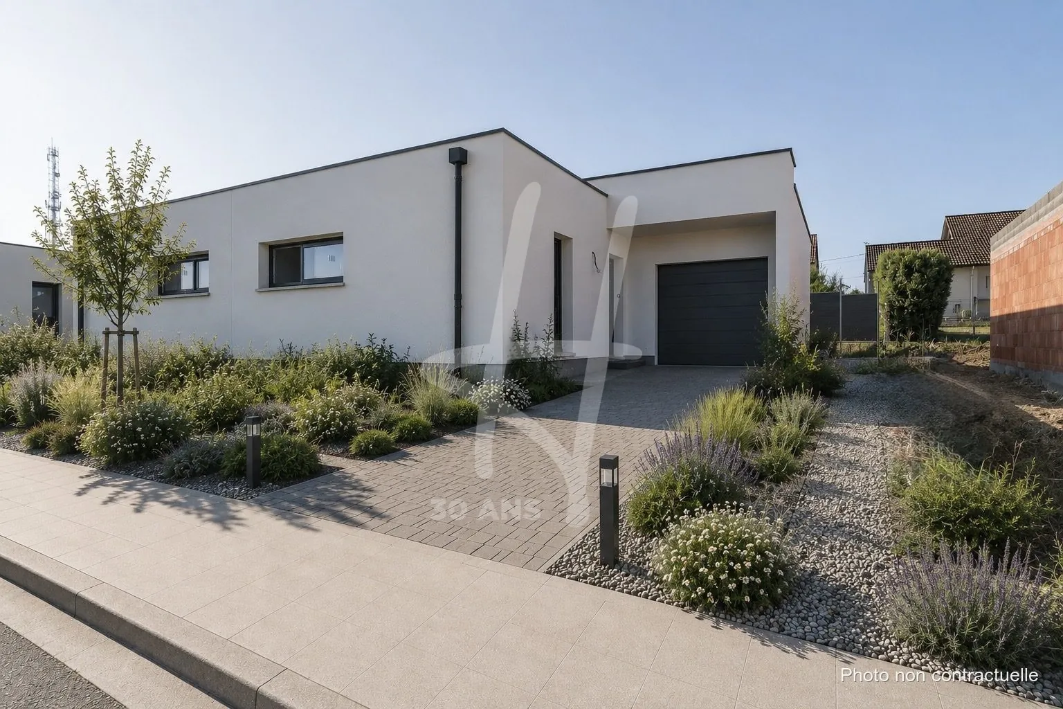 Maison moderne en plain-pied à Tromborn avec garage et jardin 