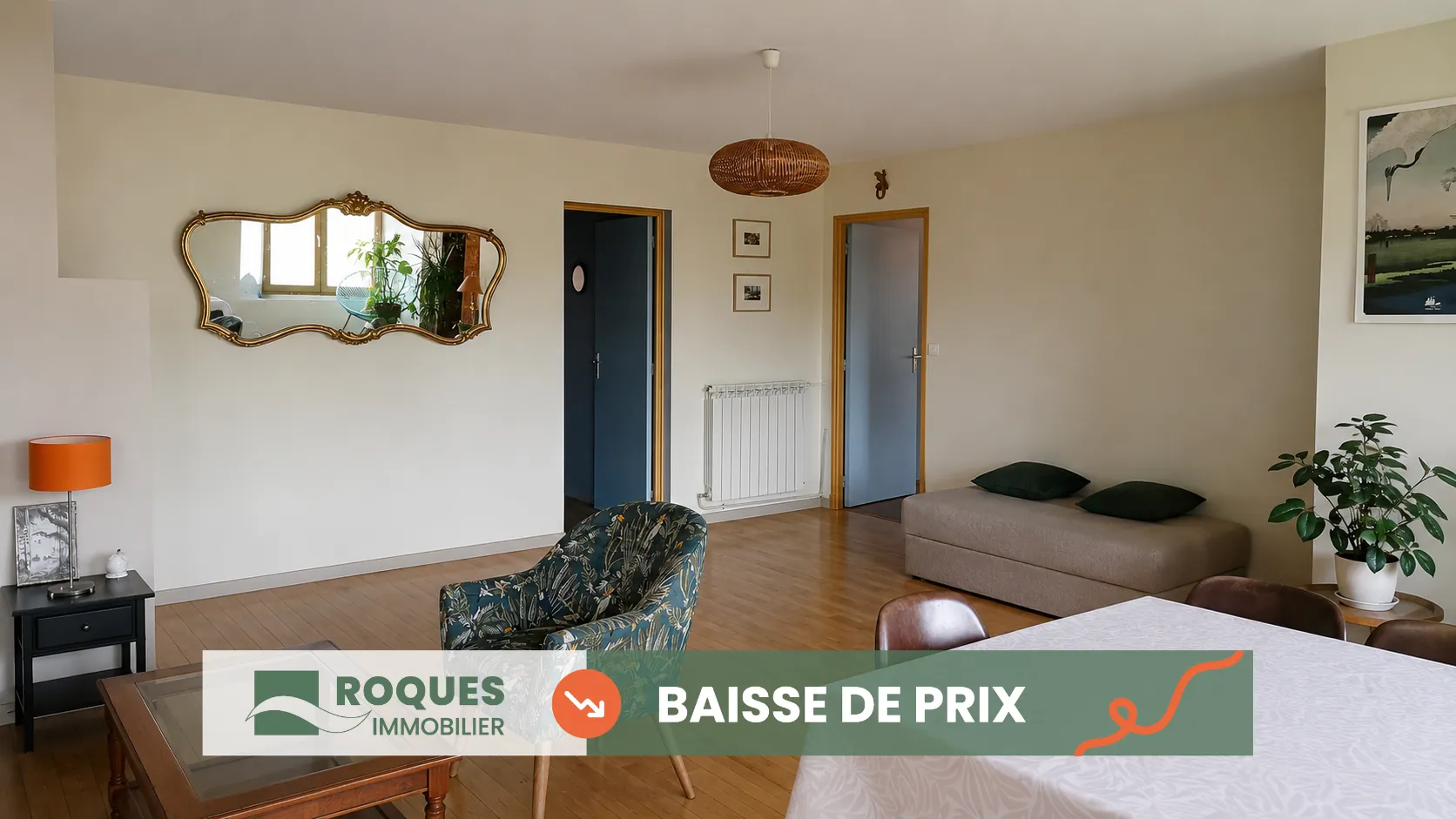 Appartement T4 lumineux à Millau avec 3 chambres et bureau