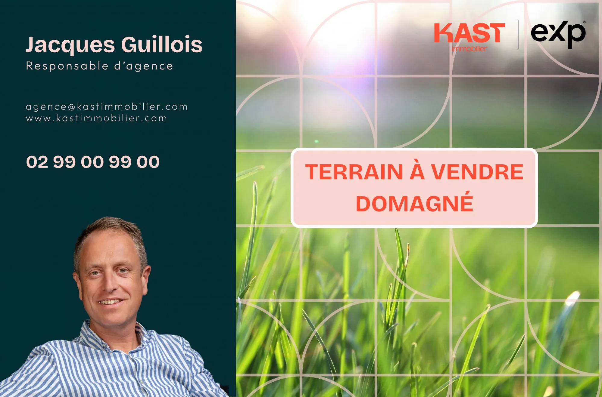 Terrain constructible à Domagné de 722 m² à proximité des commerces
