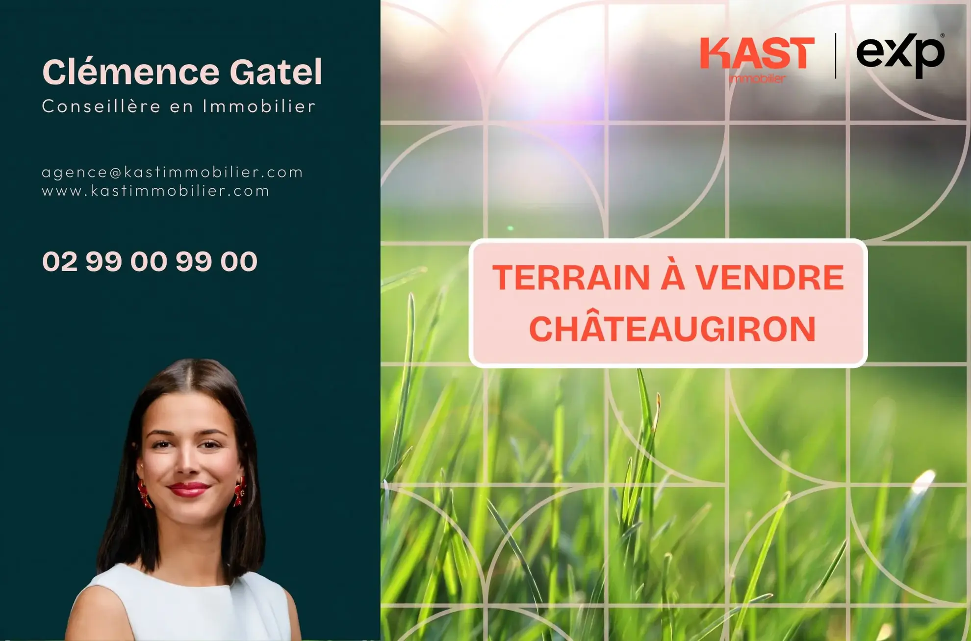 Terrain constructible de 800 m² à Châteaugiron – Exclu KAST Immobilier