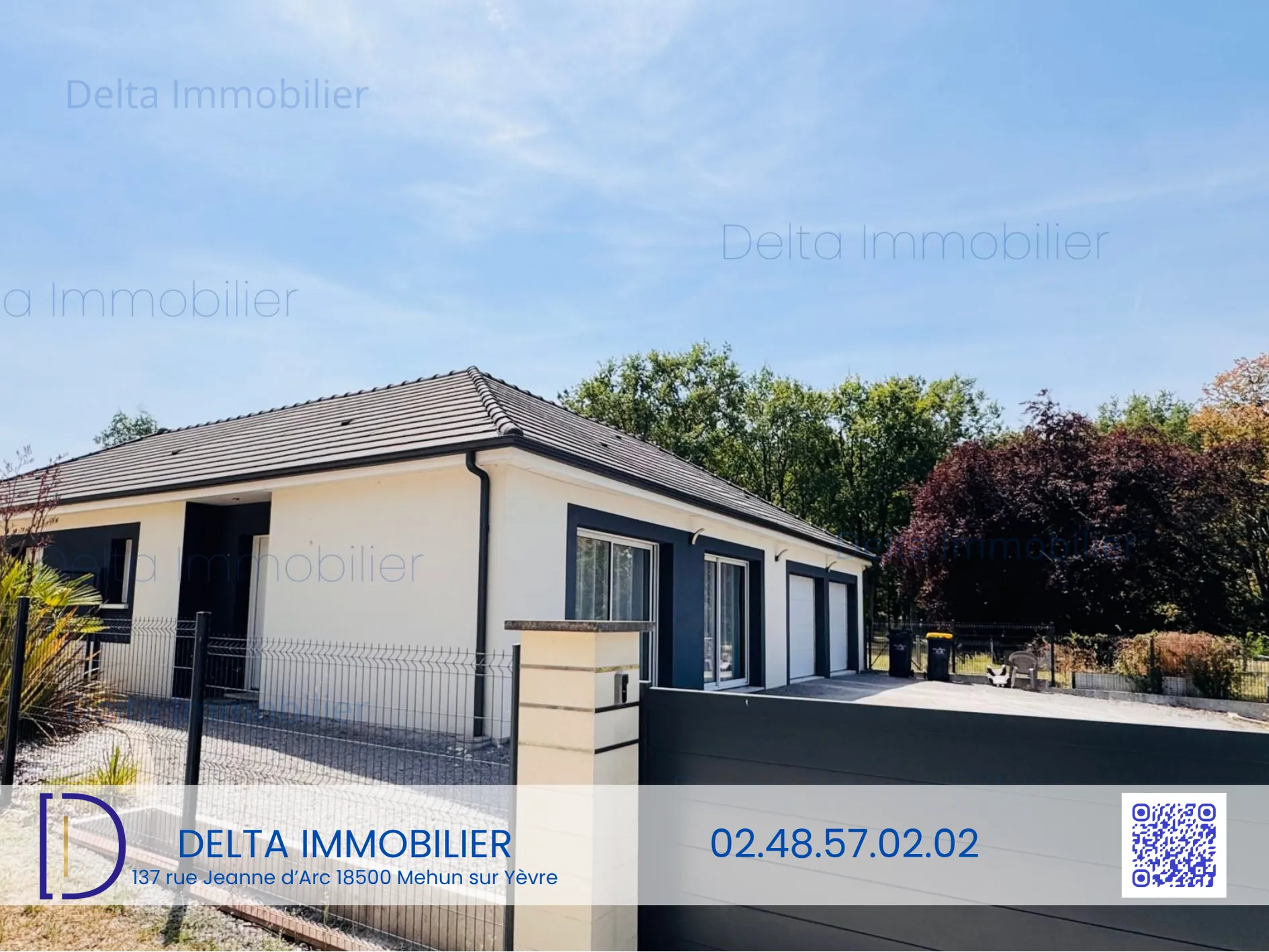 Maison de plain-pied récente avec 3 chambres et grand jardin à Mereau
