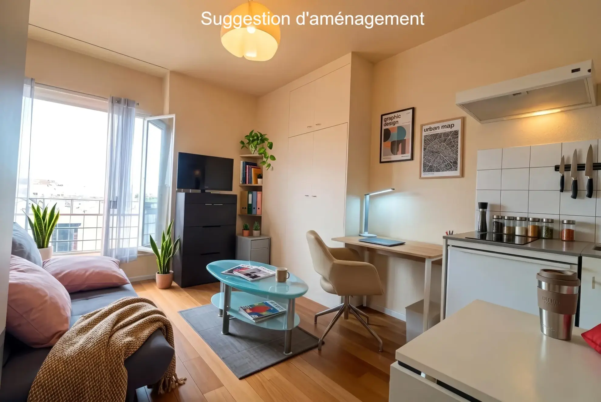Studio lumineux de 15m² à Paris 20ème, dernier étage, proche métro Gambetta 